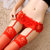 霏慕配件蕾丝花边吊袜带 8407 含内裤吊袜带丝袜(红色)