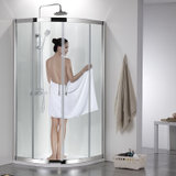 莱博顿整体弧扇形不锈钢淋浴房洗澡卫生间简易隔断玻璃浴室沐移门WPE2142(800*800含石基)