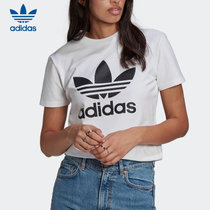 adidas阿迪达斯官网三叶草女装夏季运动短袖T恤GN2899GN2896(白色 XL)