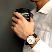 安普里奥.阿玛尼手表皮制表带时尚休闲简约石英男士腕表AR11011 国美超市甄选