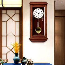 汉时（Hense）客厅实木机械装饰摆钟欧式德国五音机芯挂钟HP0122(乌金木德国赫姆勒五音机芯)