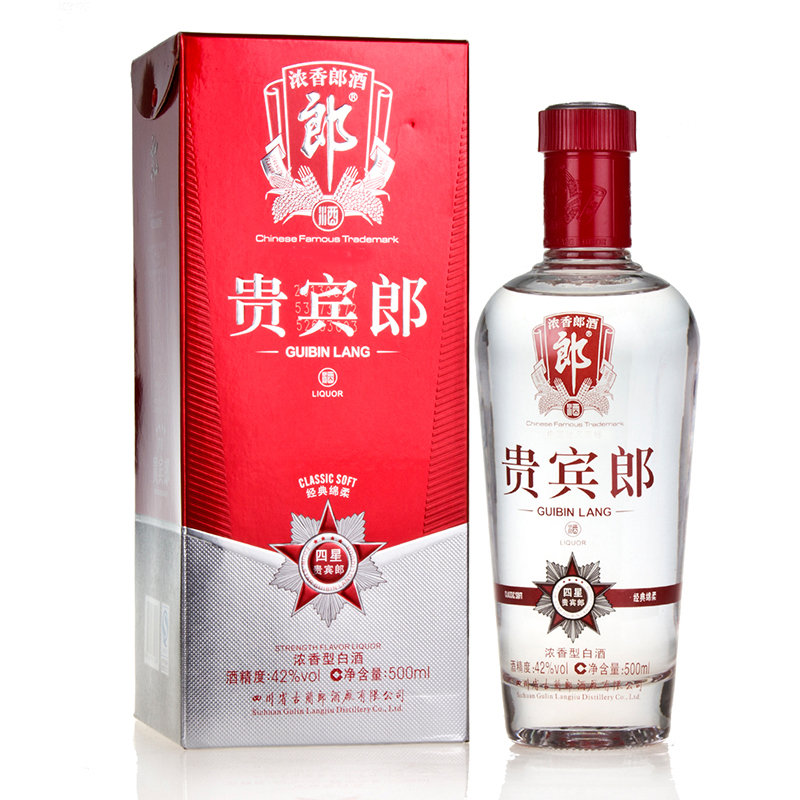 中酒网 郎酒 42度经典绵柔四星贵宾郎500ml(单只装)