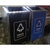 分类户外庭院垃圾筒垃圾容器不锈钢板垃圾桶垃圾箱分类筒 银色JMQ-057