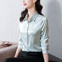 春装高端衬衫女设计感上衣长袖衬衣(亮灰色 3XL)