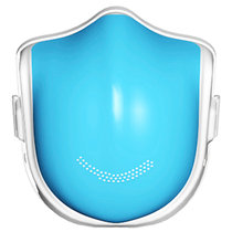 原森态便携式动力防护口罩星海蓝 便携电子防雾霾pm2.5活性炭呼吸阀电动滤芯眼镜不起雾面罩面具