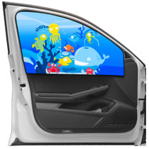 星德瑞拉(SUNDRILA) 创意卡通磁性车内车窗帘 防晒隔热可伸缩遮光板(蓝色 正驾窗单片)