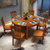 一米色彩 实木餐桌椅组合 中式可伸缩 折叠圆形 家用 现代简约 长方饭桌 方圆两用 家具(茶色 单桌)