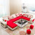 圣罗伦品牌 沙发 布艺沙发 组合 布沙发 简约现代客厅家具 *包邮(活力红 三件套小户型)