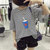 葩葩乐奇新款条纹印花圆领T恤韩版女生短袖宽松上衣服rihan7060(黑色 L)