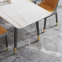 意式岩板餐桌椅组合现代简约长方形北欧轻奢餐桌家用小户型饭桌(（单个桌子）劳伦白)