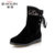 Aolun/澳伦 厚底雪地靴冬季防滑棉靴保暖冬鞋系带中筒靴女靴 5400303 (黑色 37)