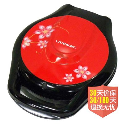 利仁（LIVEN）电饼铛LR-320D 金色32cm大烤盘 可展平至180度 聚能网点纹设计 烙烤煎全能