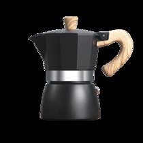 彩色意式摩卡壶特浓缩煮咖啡壶出油脂手冲咖啡器具套装家用电热炉(6人份黑 默认版本)