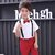 六一儿童演出服男女背带裤中小学生大合唱团幼儿园朗诵表演服(男款红色短袖套装 150)