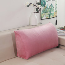 新款沙发靠垫套大号腰靠背纯色三角床头靠枕拆洗灯芯绒抱枕套定制(粉红色)