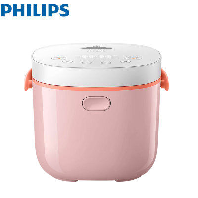 飞利浦（Philips）电饭煲HD3070/00 合金内胆 2L迷你 智能可预约 触摸控制 粉色 适用1-3人立体式加热