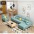 紫茉莉布艺沙发组合北欧乳胶沙发现代简约客厅整装中小户型家具沙发套装(薄荷绿 双+贵妃（海绵坐垫）)