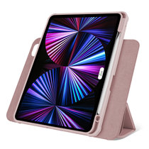 2020苹果平板电脑ipadair10.9英寸保护壳套带笔槽+钢化膜iPadAir4硅胶全包防摔软壳分离旋转智能支架皮套(图3)