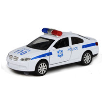 合金车模1:32仿真宝马M3警车消防车声光回力儿童玩具F1016(白色)