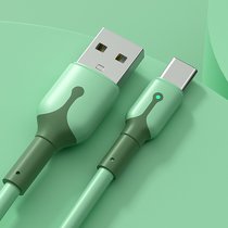 液态硅胶双色带灯单头线 适用于安卓苹果type-c5A超级快充 数据线(TYPE-C接口-1米 绿色)