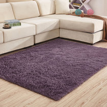 现代简约丝毛加厚地毯卧室客厅茶几床边毯(80cmx2米)(丝毛灰紫色 80cmx2米)