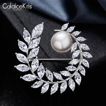 CaldiceKris （中国CK）简约珍珠麦穗胸针CK-SS0334(白色)