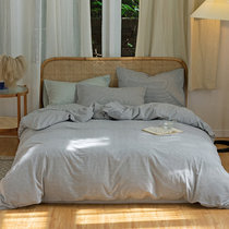 婵思 水洗棉纯棉四件套条纹 床上用品套件(蓝白细条纹 155*210cm)