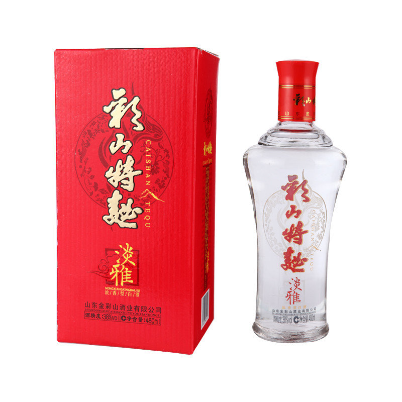 38度彩山特曲红淡雅480ml/瓶