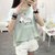 葩葩乐奇2017棉斑马图案韩版宽松短袖T恤女短袖短款体恤hanshang1106(浅绿色 XL)