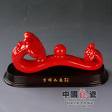 中国龙瓷 中国红瓷器德化白瓷艺术陶瓷工艺礼品摆件家居装饰客厅 吉祥如意 ZGH0149ZGH0149