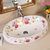 多美吉卫浴欧式椭圆形红色玫瑰陶瓷台上盆 洗手盆 洗面盆(盆+下水器+下水管)