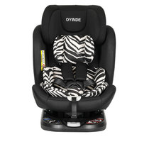 德国OYINDE儿童安全座椅0-12岁双向安装宝宝婴儿360度旋转isofix硬接口汽车载用坐躺(可爱斑马)