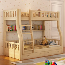 思巧 实木床 上下铺 儿童床 子母床  高低床 双层床 进口松木床可储物 L01(直梯款 【直梯】上1米下1.2米)