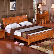 艾莉哲家具 中式现代家具实木床双人床 1.8米1.5米1.2米床架 结婚大床橡木童床888(1200*2000（送床板）)