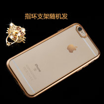 亿和源iPhone6手机壳透明硅胶保护套苹果6sPlus手机壳(金+送支架-4.7寸)