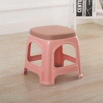 加厚塑料凳子家用板凳高凳时尚简约客厅餐桌塑胶椅经济型胶凳椅子(10个 中号北欧粉带盖（高29.5CM）)