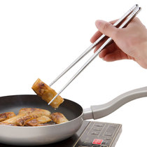 韩式不锈钢筷子餐具金属中空防烫筷子方形家用筷子(1双装 长23cm)