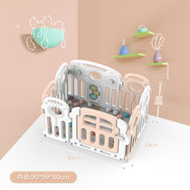 儿童婴儿防护栏游戏围栏室内家用宝宝安全栅栏爬行垫学步地上围栏(糖果粉白6+2 默认版本)