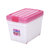 爱丽思IRIS 46L中号环保塑料透明衣服整理盒带轮收纳箱CC(粉色)