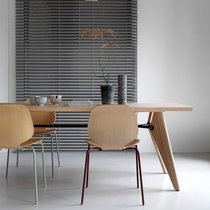 北欧实木家用小户型现代简约方形餐桌椅组 合伸缩吃饭桌子轻奢(橡木原木色180x90x75)