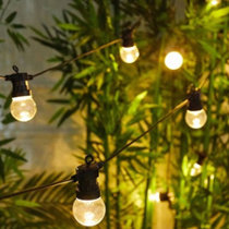 G50球泡灯灯彩灯圣诞跑马灯挂树灯装饰庭院灯LED灯泡串(透明球暖光 24V低压防水球泡灯20米40灯可串)