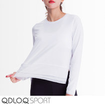 宽松上衣长袖跑步长款运动装秋冬健身服女罩衫(白色 S)