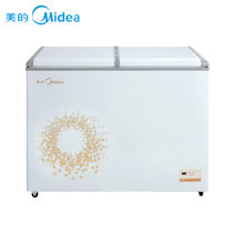 美的(Midea) BCD-311VEM 蝶型门双温冷柜 卧式双门冷冻冷藏冰鲜冰柜 旋律金