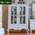 卡富丹 欧式酒柜白色实木双门装饰柜 单门玻璃酒柜客厅组合家具G913(白色 双门酒柜)