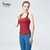 IYOGA2021年春夏新款瑜伽背心女带胸垫复古性感网纱美背瑜伽上衣(L 枫叶红)