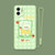 小恐龙手机壳适用于苹果12卡通华为p40创意网红女款华为/OPPO/vivo/苹果小米(可备注发货的型号）(液态硅胶-抹茶绿-快乐小熊彩绘-送绳 iphone12promax)