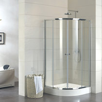莱博顿整体淋浴房简易弧扇形沐浴房浴室隔断洗澡间卫生间钢化玻璃(800*800含石基)