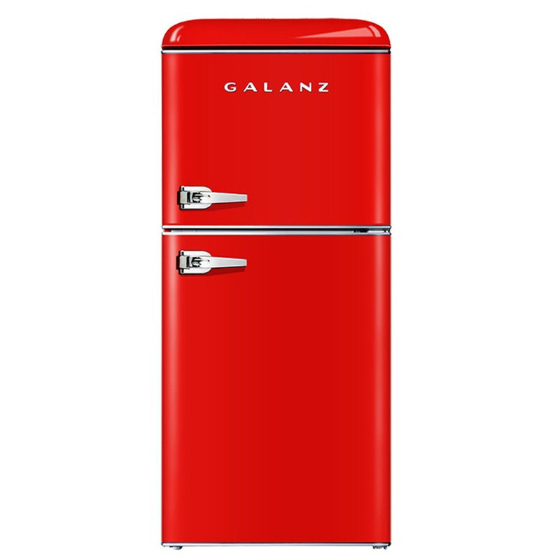 超静音 冷藏冷冻一体 有颜值的小冰箱bcd-106vf红格兰仕(galanz)冰箱