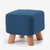 家逸 创意换鞋凳实木圆凳 布艺方墩小矮凳  沙发凳(蓝色 方形)