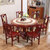 实木大理石餐桌椅组合6人 多功能带电磁炉圆桌 中式雕花家用饭桌(单餐椅 1.5米)